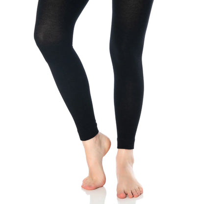 1 Pack - Black Thermal Leggings for Women Microfiber Soft Stretchy Full Winter Warm Tight Leggings