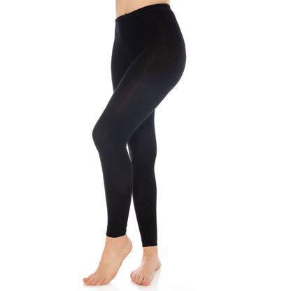 1 Pack - Black Thermal Leggings for Women Microfiber Soft Stretchy Full Winter Warm Tight Leggings