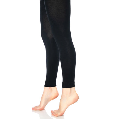 1 Pack - Black Thermal Leggings for Women Microfiber Soft Stretchy Full Winter Warm Tight Leggings